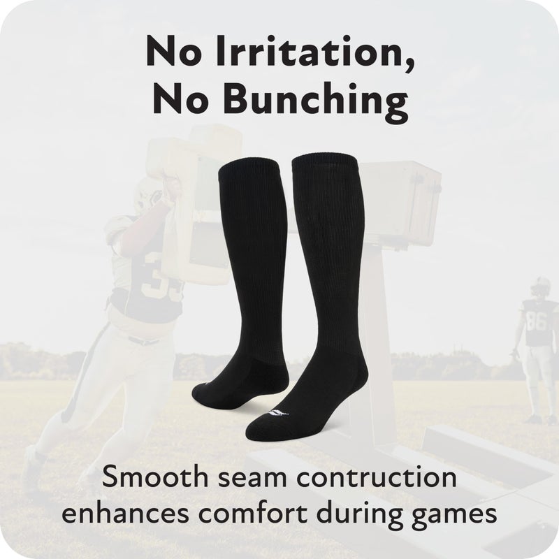 Sof Sole Football Over-the-Calf Team Athletic Performance Socks (2 Pair), Small, Black - Image 5